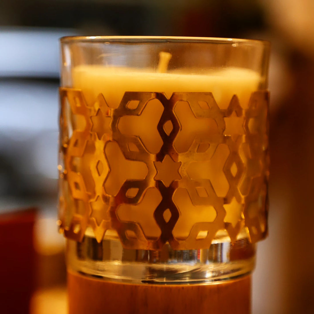 Scented Candle with Gold Plated Brass Cover