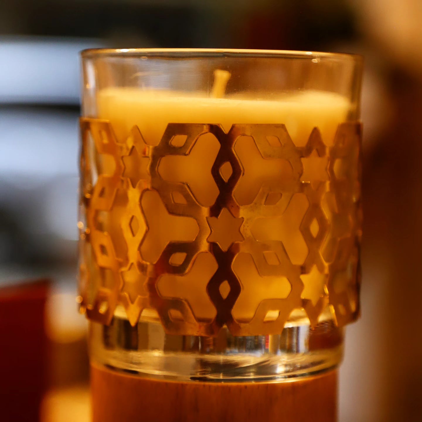 Scented Candle with Gold Plated Brass Cover